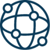 Group 339 Globe icon with interconnected dots representing a network.